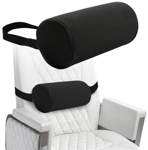 CharmBurst Lordosenstütze Auto & Stuhl, Lendenkissen Rückenkissen Kurz, Orthopädisches Lordosekissen Mit Bezug & Gurt, Bandscheibenwürfel Rückenstütze 28x11cm (Schwarz)