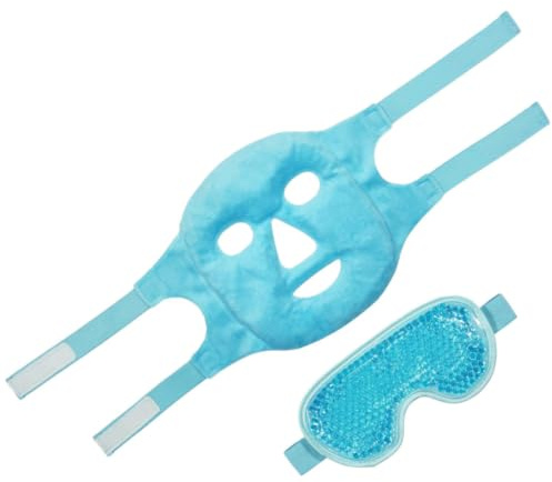 Masque Oculaire Rafraîchissant Réutilisable 1 Set en Gel Pvc | Masque Oculaire à Compresse Froide, Sangle Auto-agrippante Réglable, pour Beauté Salon et Maison