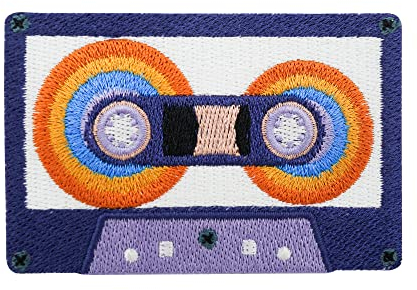 Patch zum Aufbügeln - Lila Kassette | Retro Patches, Vintage Bügelbild, Old School Aufbügler, Rock Musik Aufnäher Finally Home