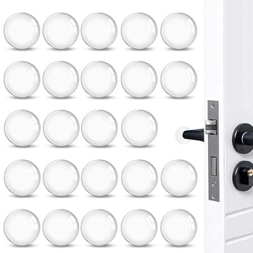 Topes de Puertas para Pared, Muebles, Baños (Pack 24 Unidades) - Amortiguadores Adhesivos - Protector de Pared Transparentes - Tope de Puerta 20mm