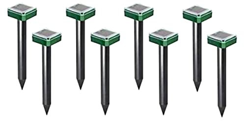 Sujhyrty Lot de 8 répulsifs solaires à ultrasons pour extérieur, anti-serpents, taupes, serpents électroniques, pour jardin, cour, ferme, etc