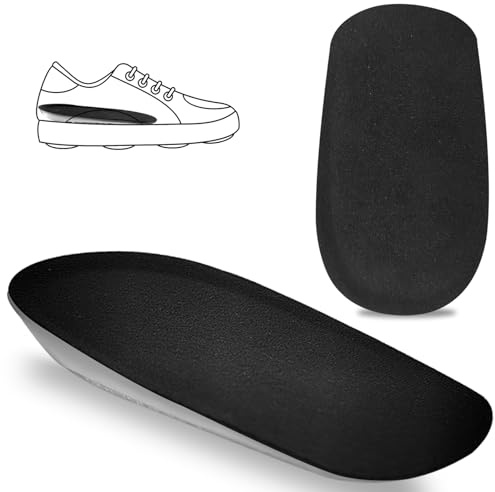 halercay Plantillas Aumentadas Unisex, 1 Par de 1CM de Altura, Negro, Aumento de Altura y Estabilidad en Zapatos, Plantillas de Talón Invisibles, Almohadillas de Aumento de Altura, para Hombre y Mujer