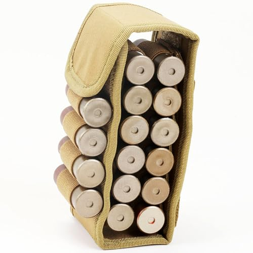 Munitionstasche, 16 Runde 12GA Munition Shells Reload Magazin Aufbewahrungstaschen Tasche Bandelier Bullet Holder für Outdoor-Aktivitäten, Jagd