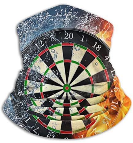 ReesEt Dart Board Target Ice Fire Neck Gaiter Soft Face Cover Neck Warmer Tube Half Face Mask Scarf Balaclava For Outdoor Sports