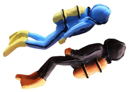 BESPORTBLE 2pièces Figurine De Plongeur Résine Ornement pour Aquarium Décoration De Table De Sable Miniature