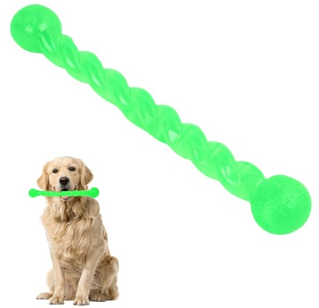 Nivofu Robustes Kauspielzeug für Hunde, Hundespielzeug aus Gummi, Hundezahnbürste, Zahnen Kauen Spielzeug, Zahnreinigungsspielzeug, Putzstab für mittlere und große Hunde und kräftige Kauer, Grüner