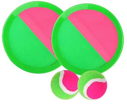 Ball Catch® Verde y Rosa | 2 Raquetas con Rasca + 2 Pelotas | Juego de Playa de Verano para Niños y Adultos | Juguete Divertido, Práctico y Portátil | Juguetes de Exterior | OriginalCorner®