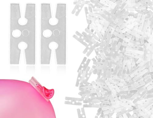 Emezddo 200 Stück Ballonverschlüsse,Transparent Luftballonverschlüsse Schnellverschluss,Ballonverschluss Klemmen,Wiederverwendbar Luftballon knotenhilfe,Ballon Clip,für Geburtstag Party Hochzeitsfeier