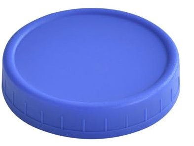 Cornucopia - Tapas de plástico para tarros de conservas (10 paquetes); 2 docenas de tapas sin forro, blanco acanalado, tamaño 86 450, protección contra moscas de la fruta (H, talla única)