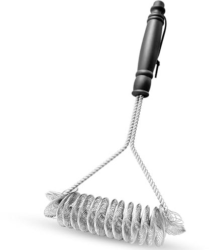 Xpieoyrm Cepillo para Barbacoa, Cepillo para Parrilla con cerdas de Acero Inoxidable, Cepillo para Limpiar Hornos con Mango Aislado,Accesorios para Parrillas,para Parrilla de Gas y Parrilla de Carbón