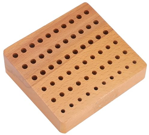 Wood Tools Stand with 60 Holes - Material, Multi - Functional Storage Rack for Screwdrivers, Oil Pens - Ideal for Watch and Glasses Repair, Compact and Portable Design