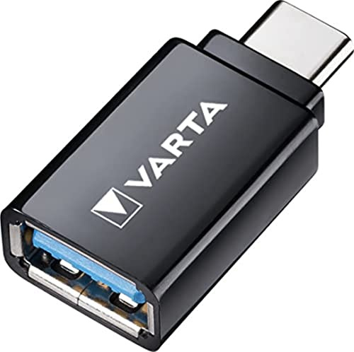 VARTA USB A Adapter auf USB C zum Laden und Synchronisieren für Laptops, Tablets, Smartphones, MP3 Player, Navigationssysteme, E-Reader, Bluetooth-Headsets
