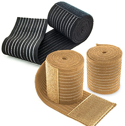EVOLUXO Straffer und elastischer Knieverband Ellenbogen Handgelenk Fuß Knöchel Verband zur Unterstütung und Stabilisierung Schwarz (1 Paar)