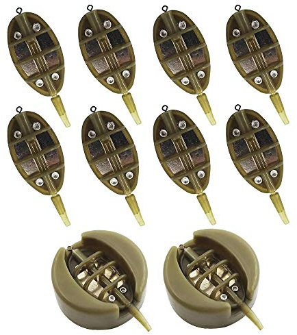 10 Piezas Alimentador de Metodo de Pesca con Molde de Liberación Rápida, Alimentadores de método en línea Carpa de Pesca, Accesorios de Pesca Comederos 15/20/25/35g