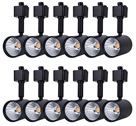 mirrea 12 Pack LED Track Lighting Heads Compatible with Single Circuit H Type Rail Ceiling Spotlight for Accent Task Wall Art Exhibition Lighting 6.5W 4000K Neutral White 24° Black Painted