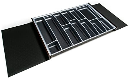 LANA solution Besteckkasten für Schubladen nach Maß - Besteckeinsatz für 100 cm Schubladen - Silber - Wunschmaß