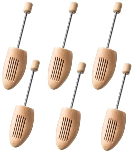 3 Pack Spring Wooden Shoes Tree Adjustable Solid Shoe Tree Shaped Shoe Lasts Wooden Shoe Stretcher Sweat-absorbing Men Women Leather Sneakers Canvas High Heels Sandals UK 10-11.5 (EU 43-46)