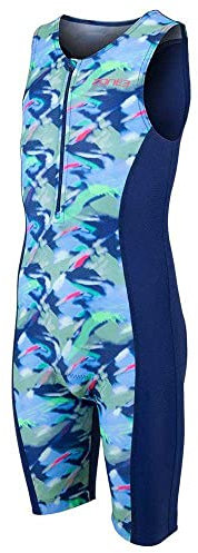 ZONE3 Kids Digital Print Trisuit - One Piece Triathlon Swimming Suit Unisex Junior (M)