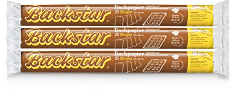 Papel de horno Backstar, 3 rollos de 25 hojas de 33 x 42 cm