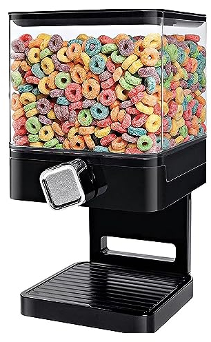 Syfunlv Double cereal dispenser,Quadrat Cerealienspender,Zerkleinert Keine Cerealien Beim Ausgeben,luftdicht verschlossen, transparent, für Müsli/Tierfutter/Süßigkeiten (1.8L Einzelfass)