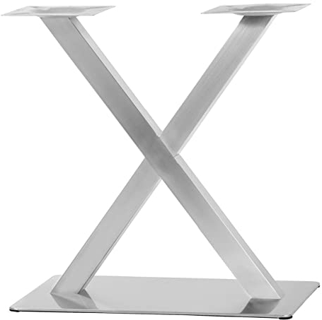 Jolre Edelstahlbeine, X-/ V-förmige Beine, Metallfüße, Edelstahltischgestell, DIY-Tischgestell, silberner Edelstahlsockel, Bistrotisch. (X-Typ)