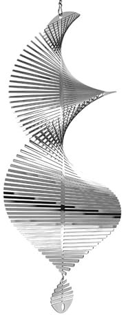 Durdiiy 3D Spiral Wind Chimes Stainless Steel Wind Spinners for Outdoor Yard and Garden Decorations (silver)
