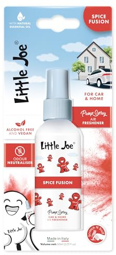 Little Joe Parfum en vaporisateur 60 ml Aroma Spice Fusion avec des huiles essentielles naturelles. Sans alcool et végétalien. Longue durée. Parfait pour la voiture, la maison et le bureau.