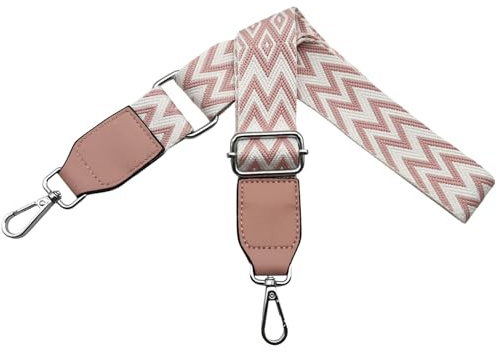 Taschengurte zum Wechseln Schultergurt für Taschen Breit 3.8 cm aus Leder mit Silber Karabiner Schulterriemen Umhängegurt Taschenriemen für Damen Taschen, DIY Zubehör, Rosa, W05