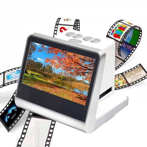 5 Tums Digital Filmskanner, 48 Megapixel Filmkonverterare, 22 MP Film- Och Diabildskanner, Inbyggt 16 GB Minne, Konverterar 135/110/126 Negativa/monokroma Bilder Till JPEG-bilder