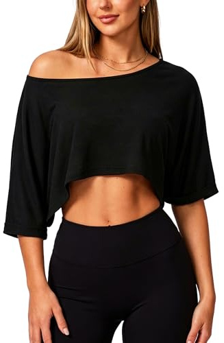Navneet Women Off The Shoulder Tops Baggy Bardot Tops Black