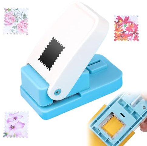 MOLZINY Perforatrice rettangolare per francobolli a leva forma del timbro per lavori artigianali con carta scrapbooking fai da te creazione di biglietti artistici e artigianali