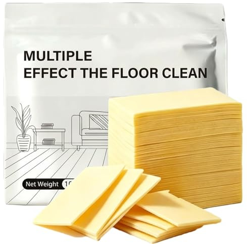 100 Stycken Golvrengöringstabletter Multi-Surface Cleaner Vattenlösligt Golvrengöringsmedel for Moppning Uppmätt Djuprengöringslösning(Yellow)
