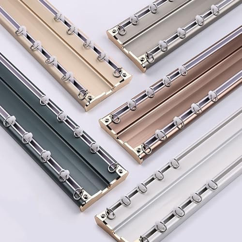 100–420 cm spår aluminium dubbelskena takstång med tysta rullar för balkonger kontor hotell kliniker (champagne 320 cm)