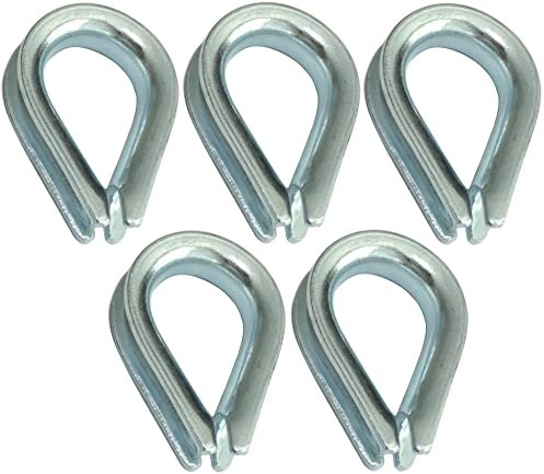 AERZETIX - Juego de 5 Guardacabos - para Cables Cuerdas Ø4mm - en Acero Galvanizado - C43536