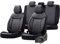 Universelle Leder/Stoff Sitzbezüge 'Comfortline VIP' Schwarz/Grau - 11-Teilig- - kompatibel mit Side-Airbags