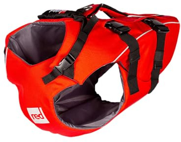 Red Original Dog Buoyancy Aid, PFD, Life Jacket - Adjustable, Reflective with Grab Handles & Dog Lead Attachment (Red, Medium)