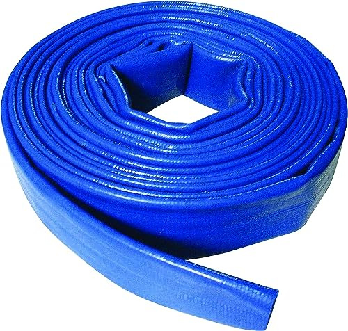 Tubo da Giardino 50mm | Tubo Piatto 50 mm 5 Metri | Tubo Piatto per per Pompa Sommergibile | Bobina Flessibile Irrigazione | Tubo di Scarico 50 mm | Tubi in PVC Blu per Pompa Dell'Acqua