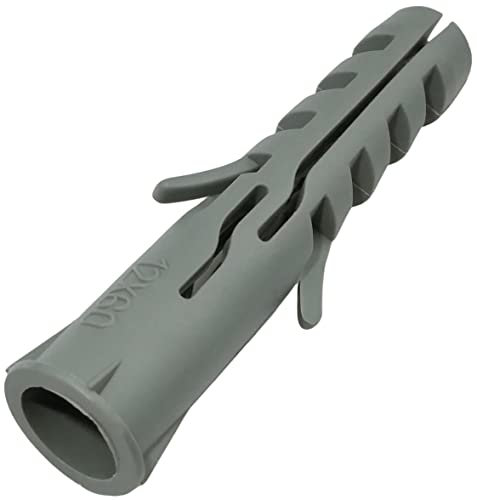 AERZETIX - C57743 - Lot de 50 Chevilles à collerette universelles Ø12x60 mm - en Plastique - pour Fixation en béton Brique parpaing