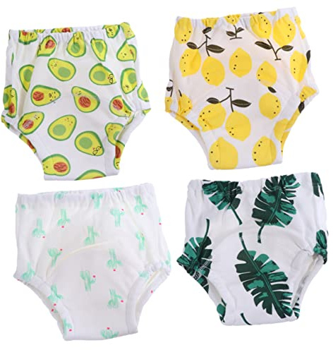 Healeved 4pièces Lot de Culottes Apprentissage pour Garçon Fille Lavables Motif Dessin Animé