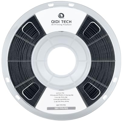 QIDI TECH Geruchloses ABS Filament 1.75mm, 3D Drucker Filament, 1 KG Spule (2.2lbs), 3D Druck Filament für die meisten FDM 3D Drucker, Schwarz