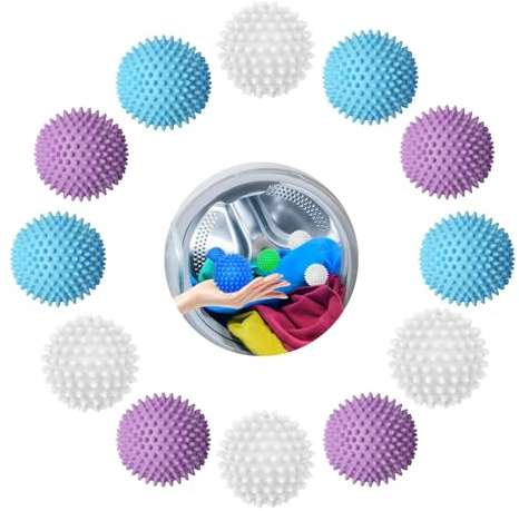 Yuragim 12 bolas de secado para lavadora, bolas de lavado reutilizables, bolas de secado para lavadora, secadora y secadoras, bolas para ropa más mullida, bola de secadora