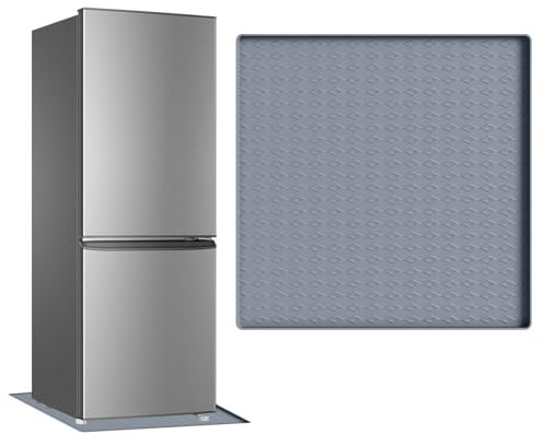 Bafeil Washing Machine Drip Tray - 60×60CM Multifunction Silicone Floor Mat Refrigerator Mats Carpet Protector Mat, Soft Under Refrigerator Floor Protector for Dryer Mini Fridge Wine Cabin