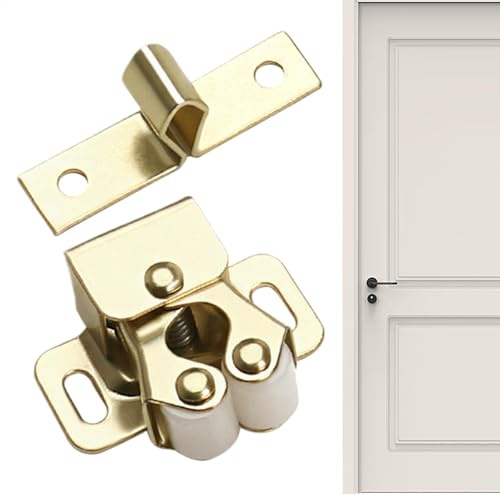 Door Catches Latches - Stainless Steel Closet Closer Spring Latch | Strong Magnet Cabinet Latches Furniture Latch Double Roller Catch Hardware, Wardrobe Door Suction Door Buckle for Kitchen Bedroom