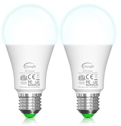 ChangM Lampadina Con Sensore, 13W E27 Lampadina LED con Sensore Crepuscolare Luce Notturna con Automatico Interno/esterno Luce Diurna 4500K, Confezione da 2