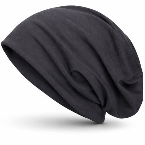 style3 Slouch Beanie aus atmungsaktivem, feinem und leichten Jersey Unisex Mütze Haube Bini Einheitsgröße