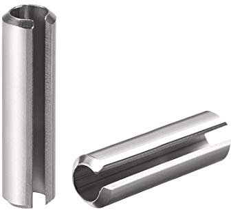 sourcing map Slotted Spring Pin - M6 x 50mm 304 Stainless Steel Split Spring Roll Dowel Pins Plain Finish 10Pcs
