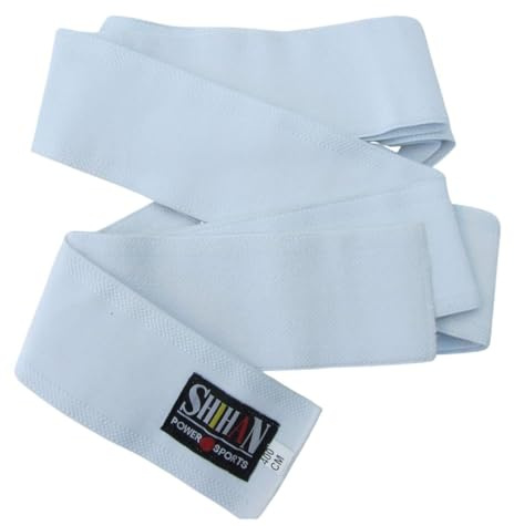 SHIHAN Japanese OBI-BELT Elasticated- Flexi 'SHIROBI-WHITE ' Obi Belt Iaido- KENDO, AIKIDO Belt Signature Range - 400cm x 8cm Easy Comfortable Tie