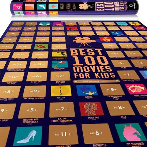 Travel Revealer 100 Kids Movies Scratch Off Poster. Top Family Films of All Time Bucket List. Scratch Off Movie Poster. 17x24 Minimalist Modern Gold Movie Poster.