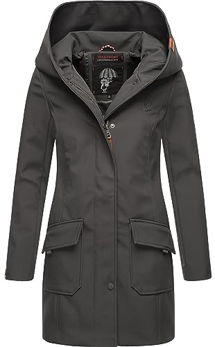 MARIKOO Mayleen Dam övergångsjacka Softshell-rock vattentät andningsbar med huva XS - 3XL, Antracit, M