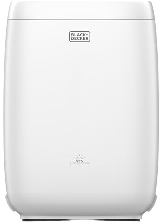 BLACK+DECKER BXAP350E - luftrenare, upp till 80 m2, CADR på 350 m3/h, luftkvalitetsradar, filterbytesindikator, ultratyst, trippelfiltrering HEPA13, nattläge